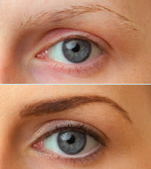 Перманентный макияж бровей - до и после